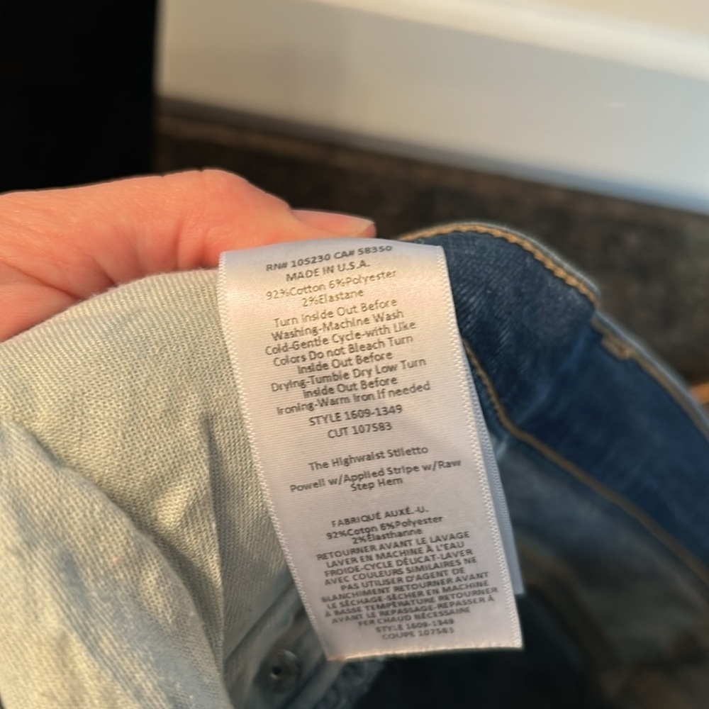 Current/Elliott High Waisted Red Side Stripe Stiletto Jeans - Picture 7 of 10